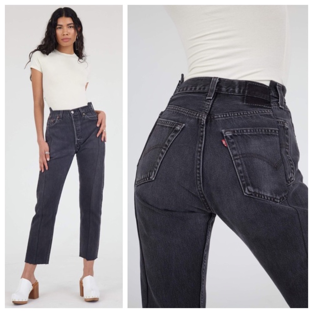 NEW EB Denim OG Reinvented Jeans (Sz 24) Reworked Levi's Washed Black / Gray